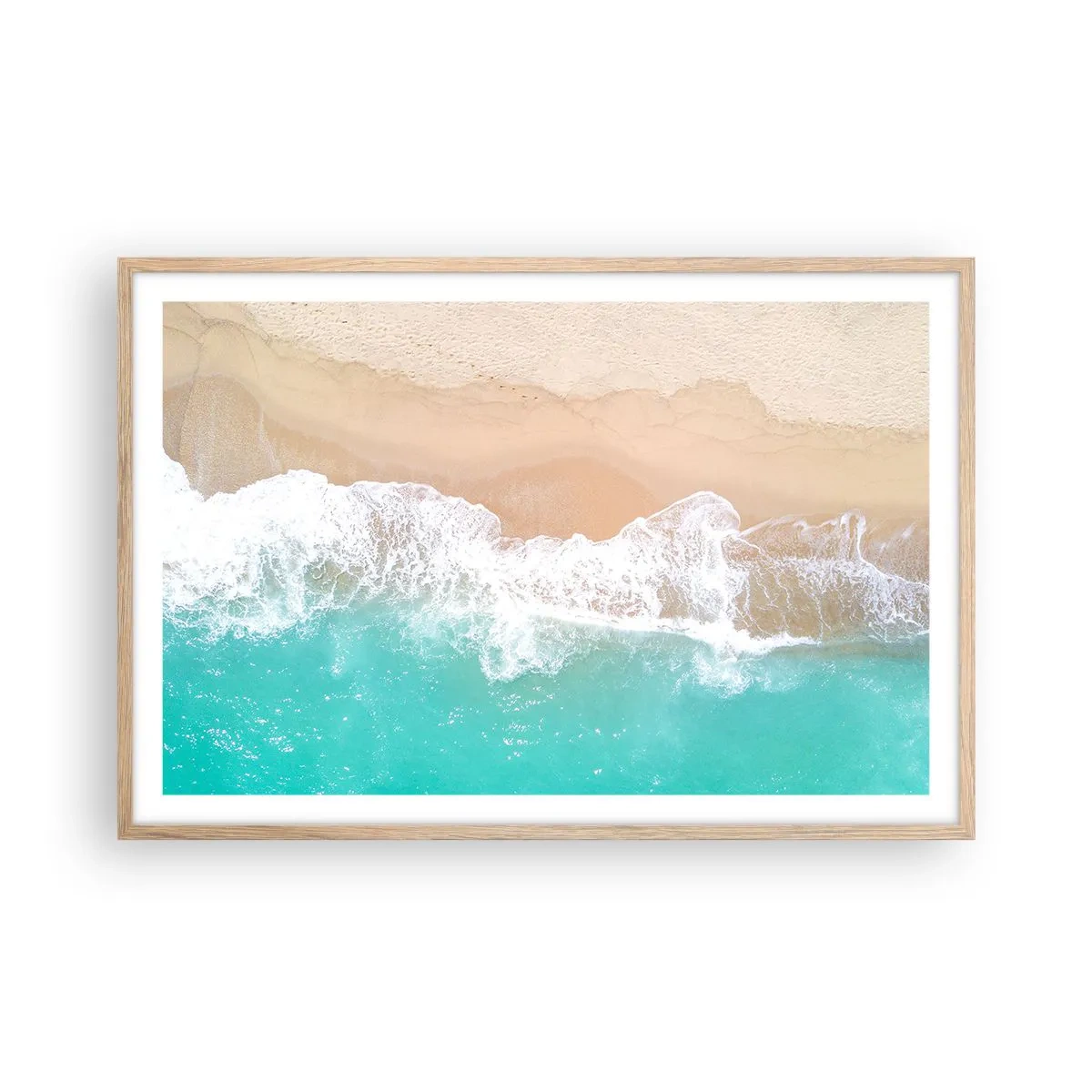 Poster in einem Rahmen aus heller Eiche - Eine streichelnde Berührung - 91x61 cm