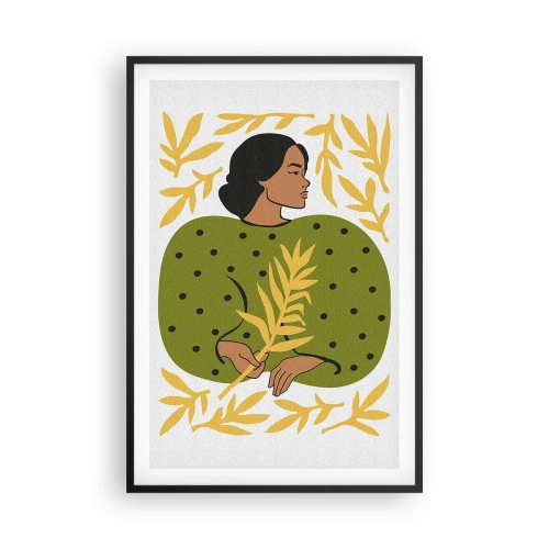 Poster in einem schwarzem Rahmen - Hawaiianisches Mädchen - 61x91 cm