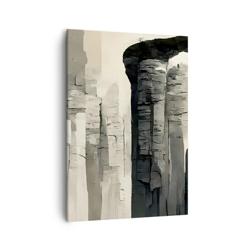 Bild auf Leinwand - Leinwandbild - Historische Säulen in stimmungsvoller monochromer Umgebung - 50x70cm - Majestät der Antike - Moderne Wanddekoration für Wohnzimmer und Schlafzimmer ARTTOR