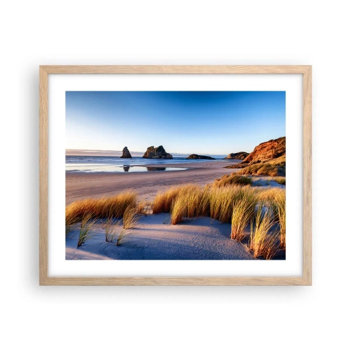 Poster in einem Rahmen aus heller Eiche - Für Friedenssuchende - 50x40 cm