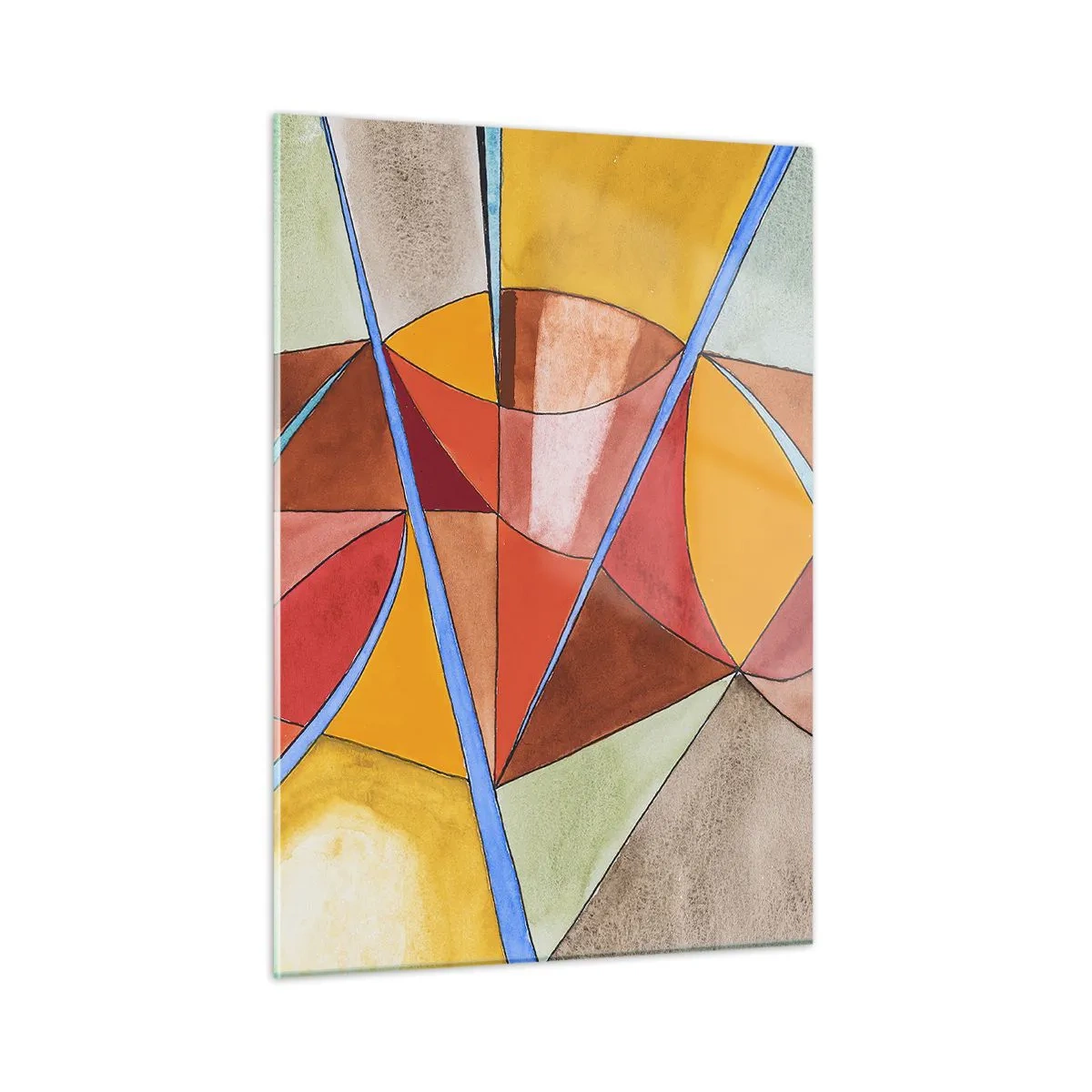 Glasbild - Bild auf glas - Bunte Abstraktion mit geometrischen Formen - 50x70cm - Das Karussell, das Traumkarussell - Moderne Wanddekoration für Wohnzimmer und Schlafzimmer ARTTOR