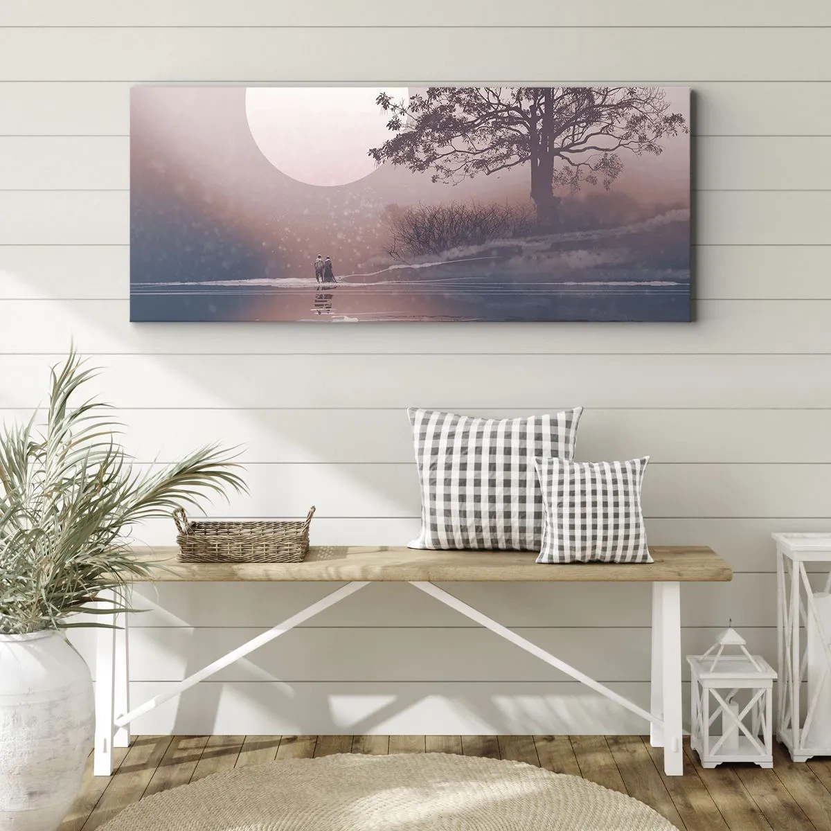 Bild auf Leinwand - Leinwandbild - Wunder der Nacht - 100x40 cm
