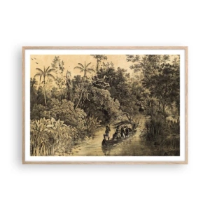 Poster in einem Rahmen aus heller Eiche - Expedition zur Quelle - 100x70 cm