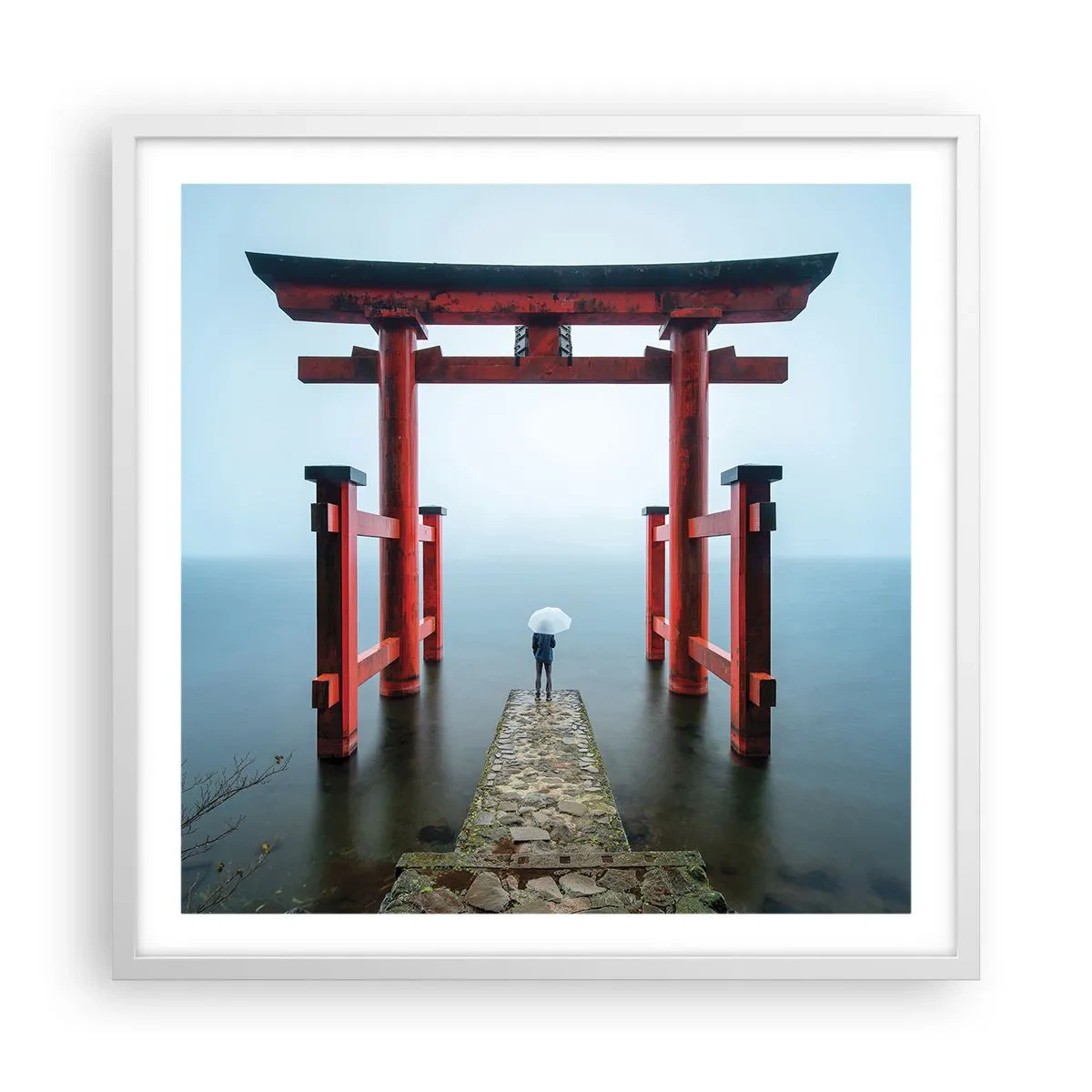 Poster in einem weißen Rahmen - Japanische Träumerei - 60x60 cm