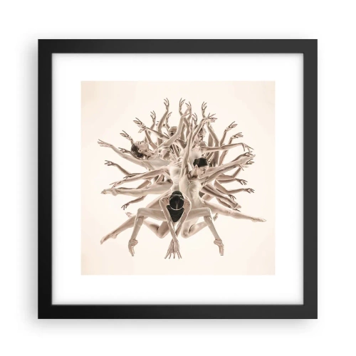 Poster in einem schwarzem Rahmen - Aufblühen im Tanz - 30x30 cm