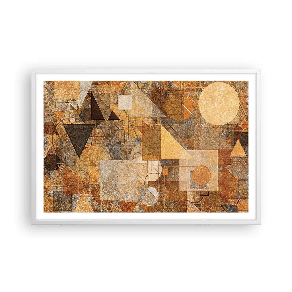 Poster in einem weißen Rahmen - Eine kubistische Studie aus Bronze - 91x61 cm
