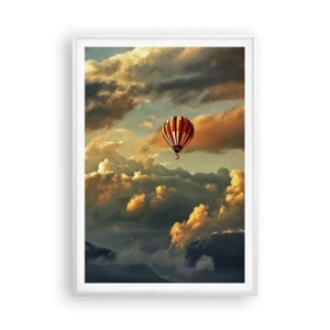 Poster in einem weißen Rahmen - Ich fliege, weil ich es will - 70x100 cm