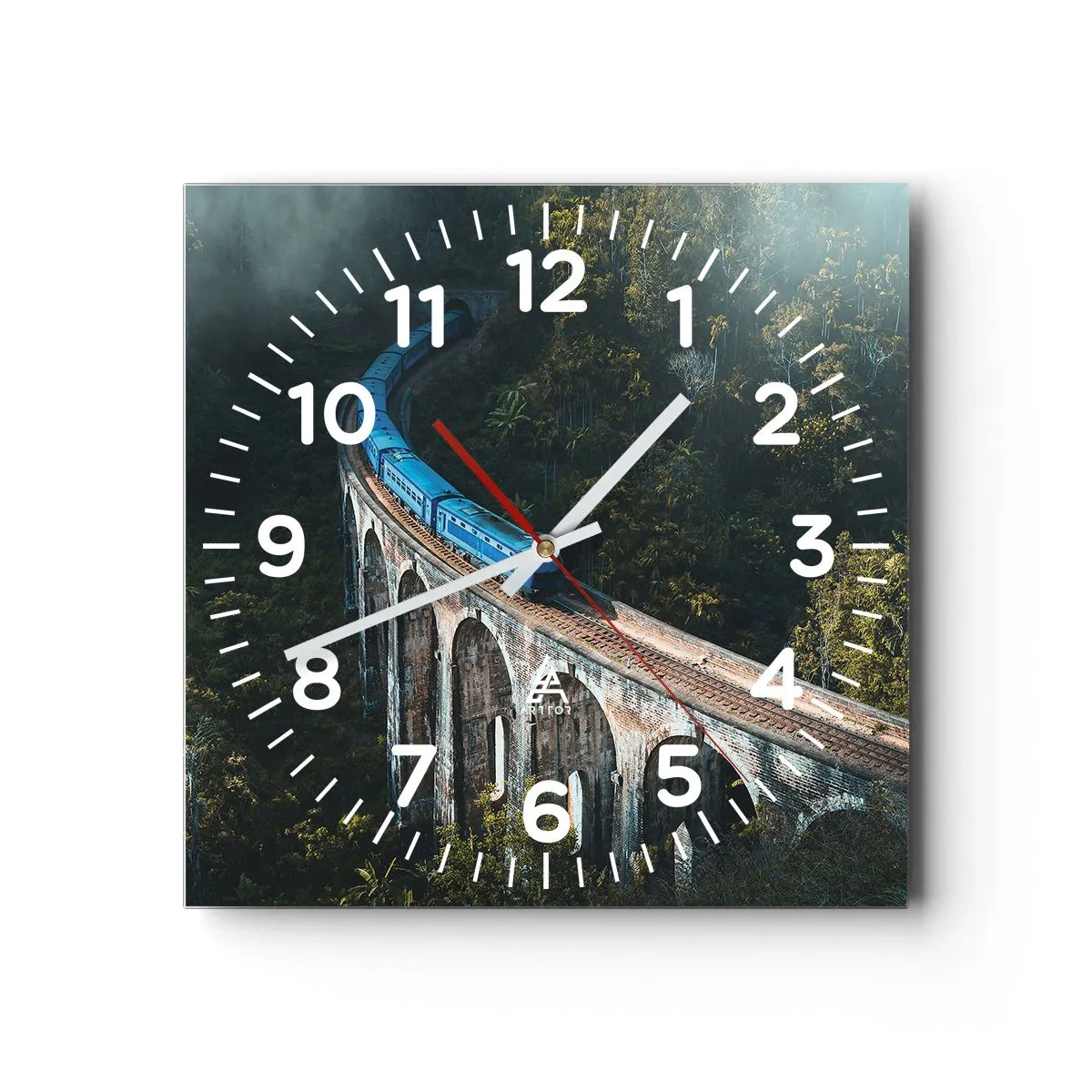 Wanduhr - Glasuhr - Neigung zur Natur - 30x30 cm