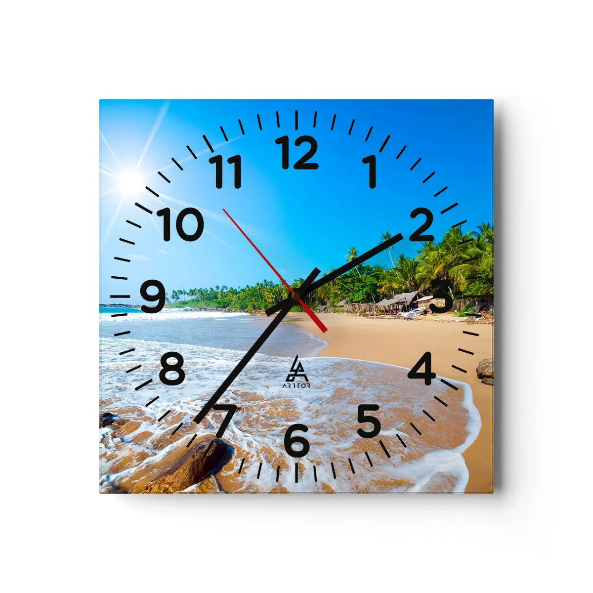 Wanduhr - Glasuhr - Ein exotischer Ort für dich - 30x30 cm