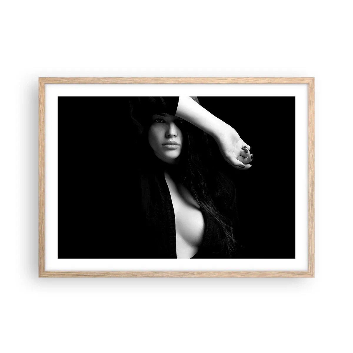 Poster in einem Rahmen aus heller Eiche - Schule der Verführung - 70x50 cm