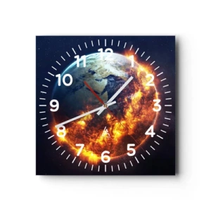 Wanduhr - Glasuhr - Die Flamme der Apokalypse - 30x30 cm
