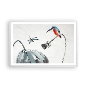 Poster in einem weißen Rahmen - Das Leben der Wiese - 91x61 cm