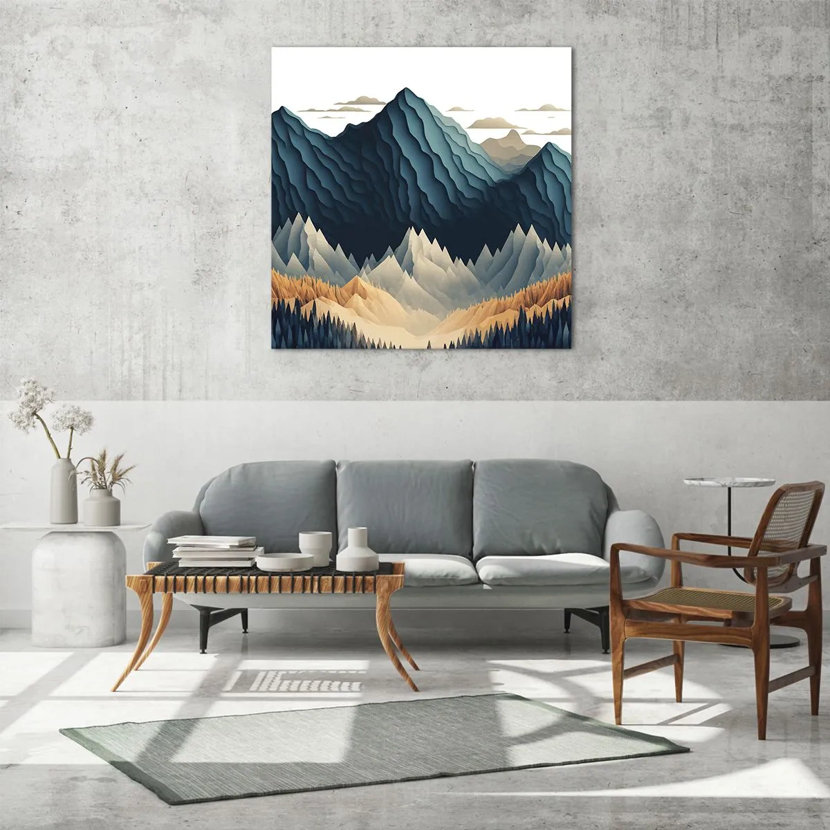 Glasbild - Bild auf glas - Perfekte Berglandschaft - 30x30 cm