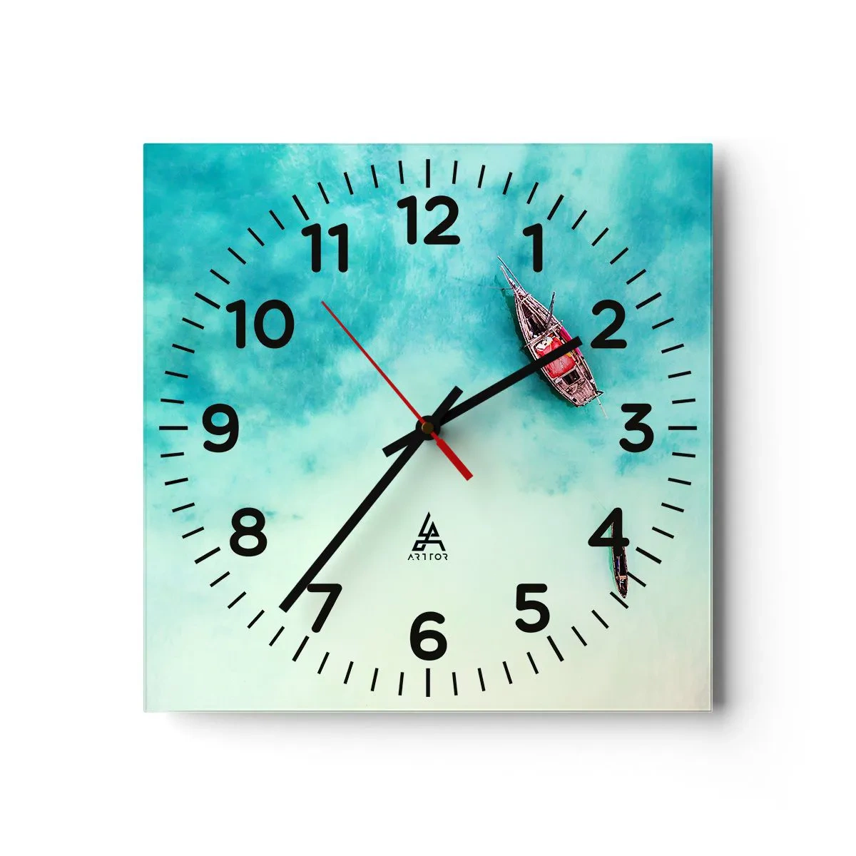 Wanduhr - Glasuhr - Denn an den Stränden von Sansibar, wenn der Wasserüberschuss ... - 30x30 cm