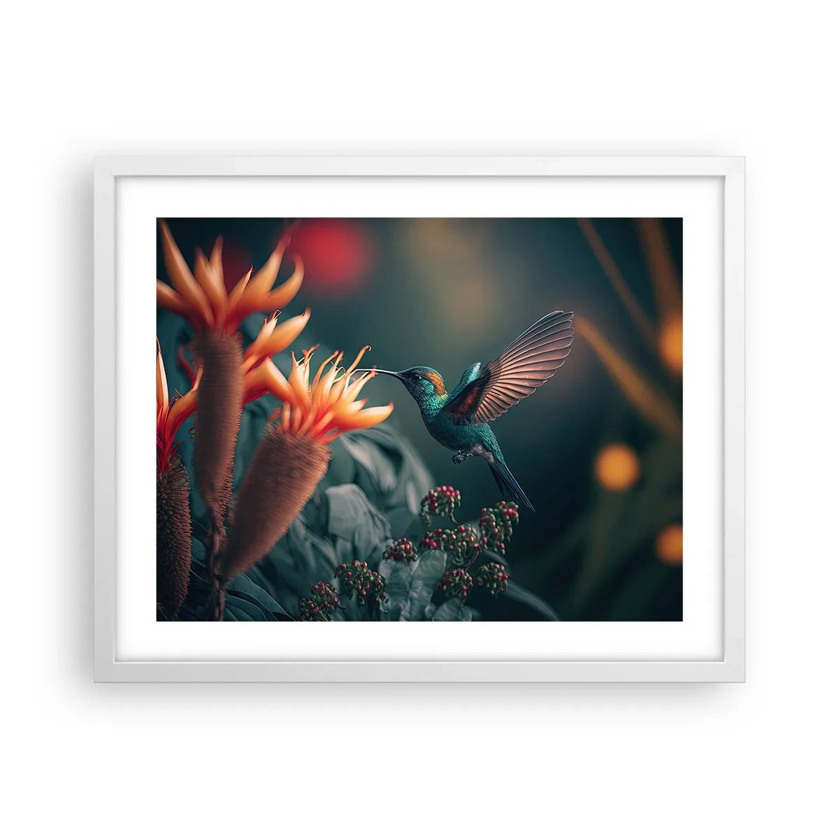 Poster in einem weißen Rahmen - Wirklich buntes Leben - 50x40 cm