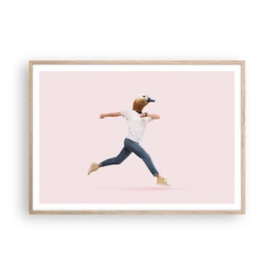 Poster in einem Rahmen aus heller Eiche - Eine Prise Absurdität - 100x70 cm