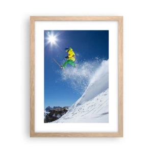 Poster in einem Rahmen aus heller Eiche - Tanzen mit den Bergen - 30x40 cm