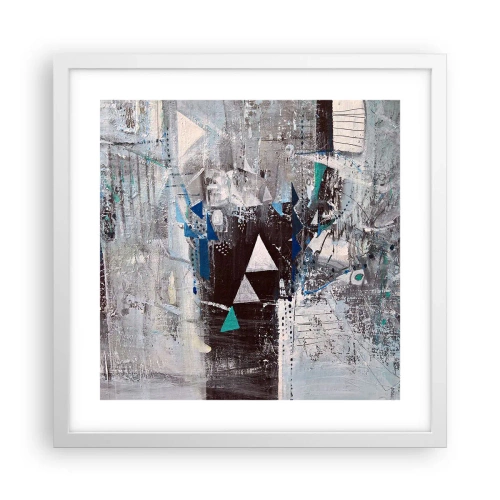 Poster in einem weißen Rahmen - Überschreibende Reihenfolge der Dreiecke - 40x40 cm