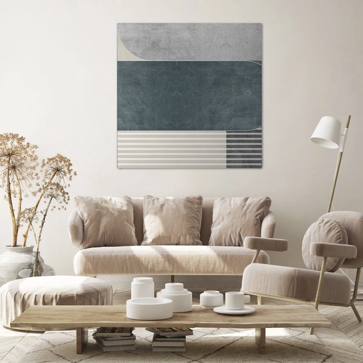 Bild auf Leinwand - Leinwandbild - Komposition auf der Ebene - 30x30 cm