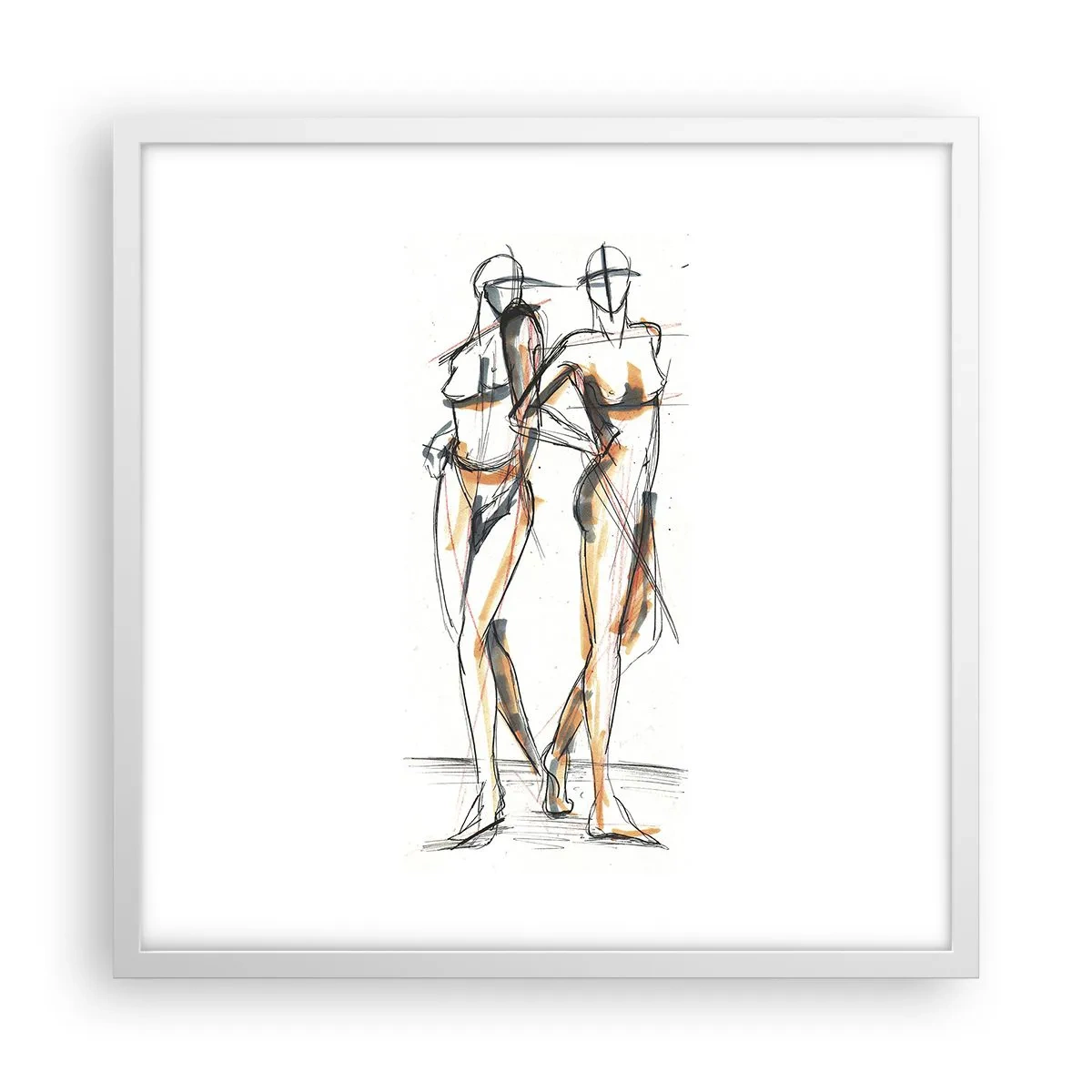 Poster in einem weißen Rahmen - Studie der Gnade - 50x50 cm