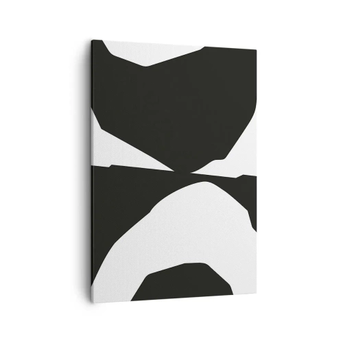 Bild auf Leinwand - Leinwandbild - Abstraktes Kontrastmuster in Schwarz und Weiß - 50x70cm - Positiv negativ - Moderne Wanddekoration für Wohnzimmer und Schlafzimmer ARTTOR