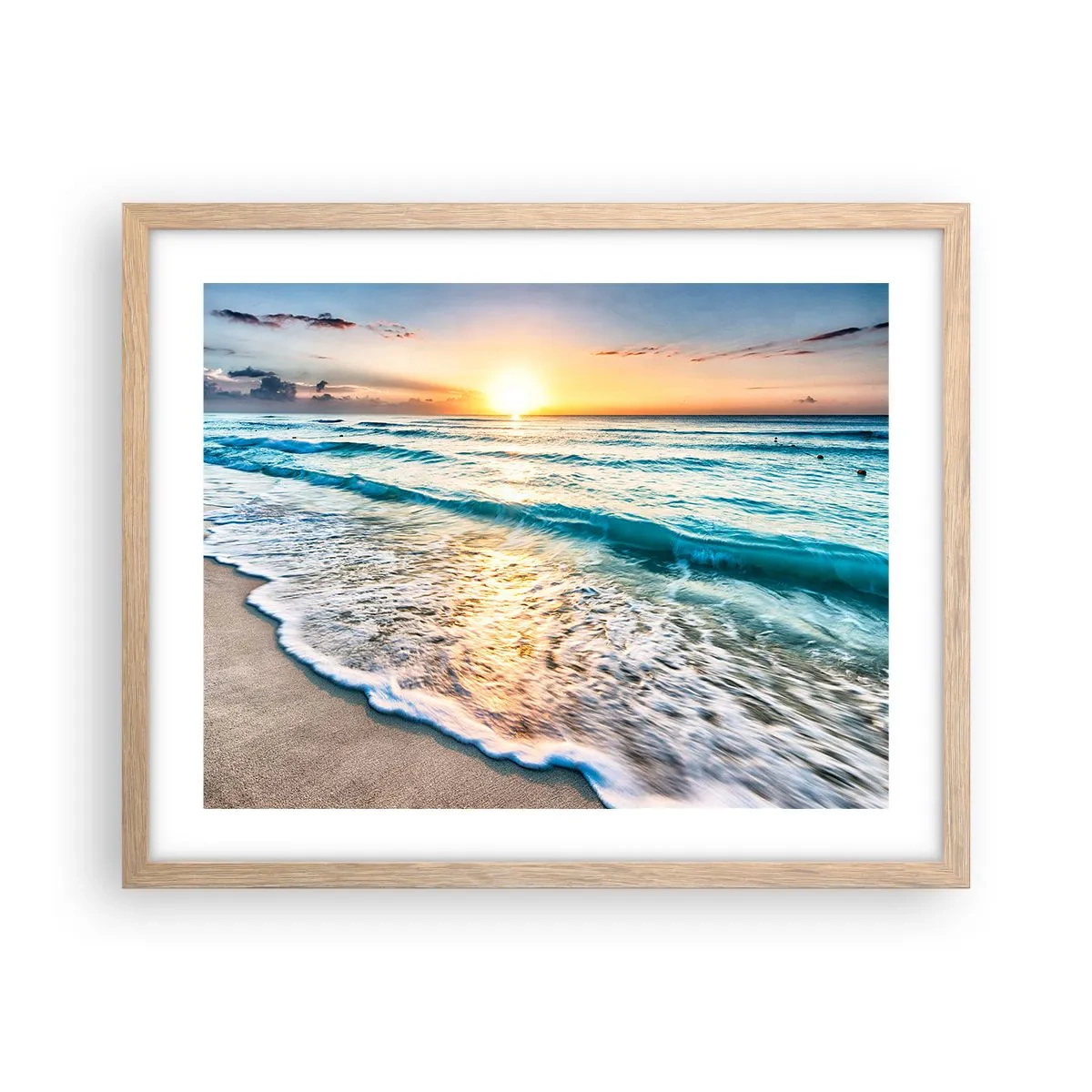 Poster in einem Rahmen aus heller Eiche - Ein Blick lohnt sich - 50x40 cm