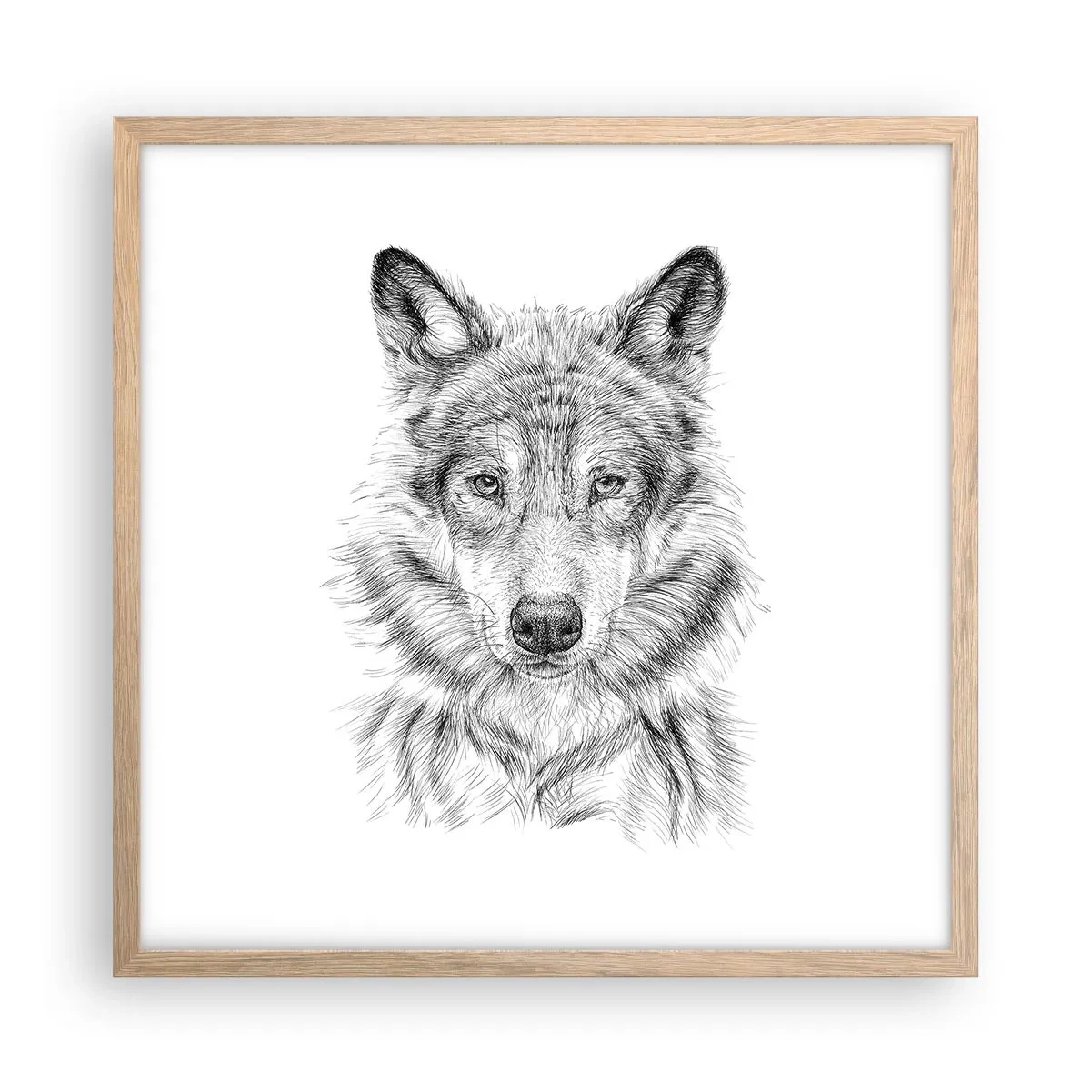 Poster in einem Rahmen aus heller Eiche - Ein geborener Anführer - 50x50 cm