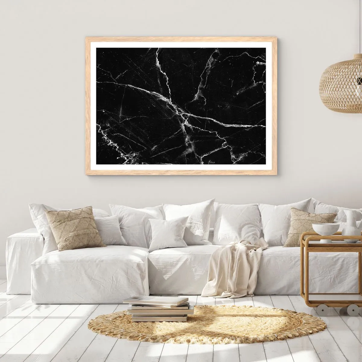 Poster in einem Rahmen aus heller Eiche - Geheimleben des Steins - 70x50 cm