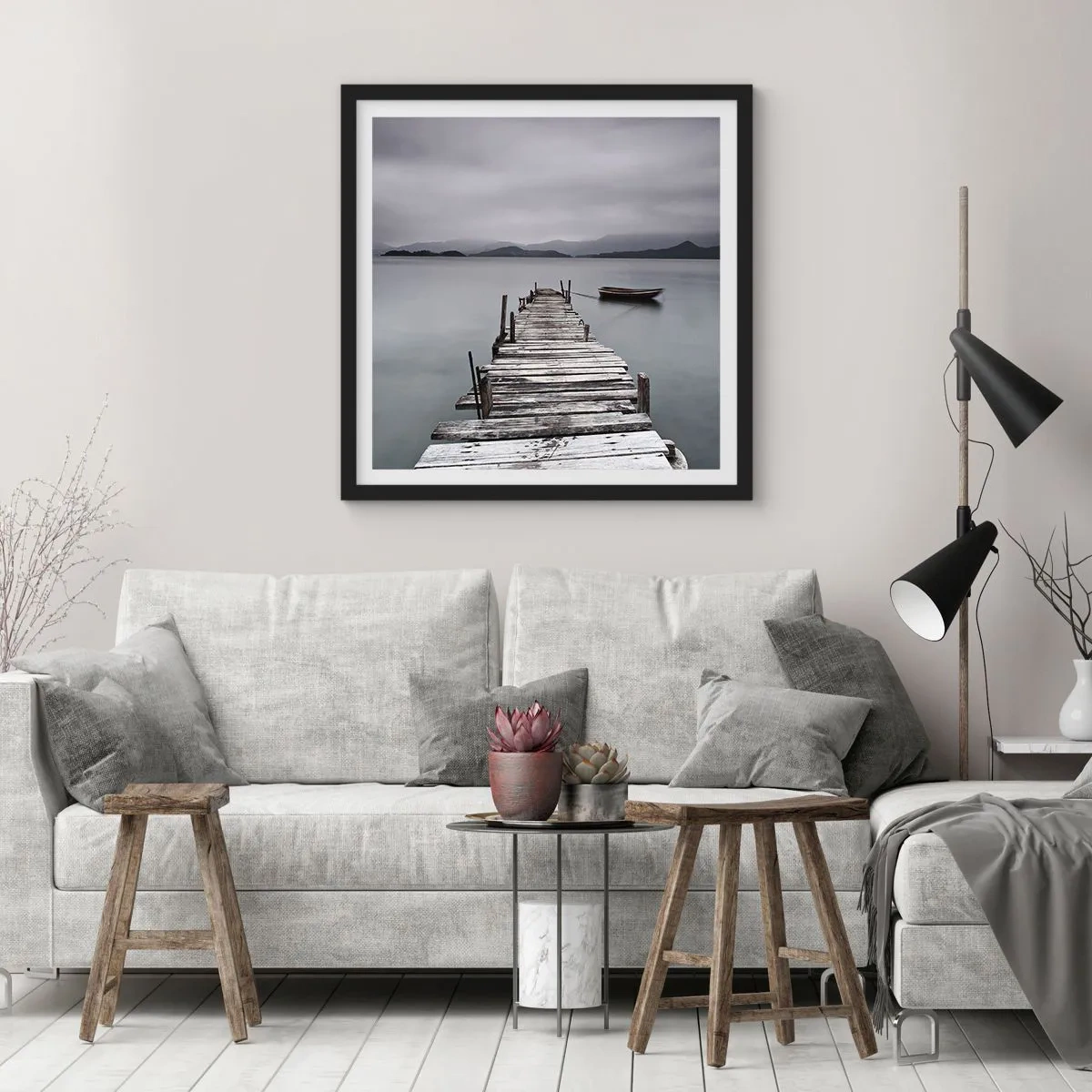 Poster in einem schwarzem Rahmen - Du kannst morgen gehen - 30x30 cm