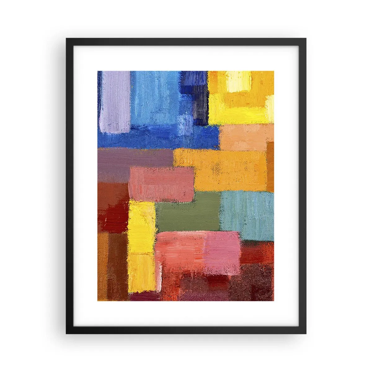Poster in einem schwarzem Rahmen - Jeder ist anders, alle bunt - 40x50 cm