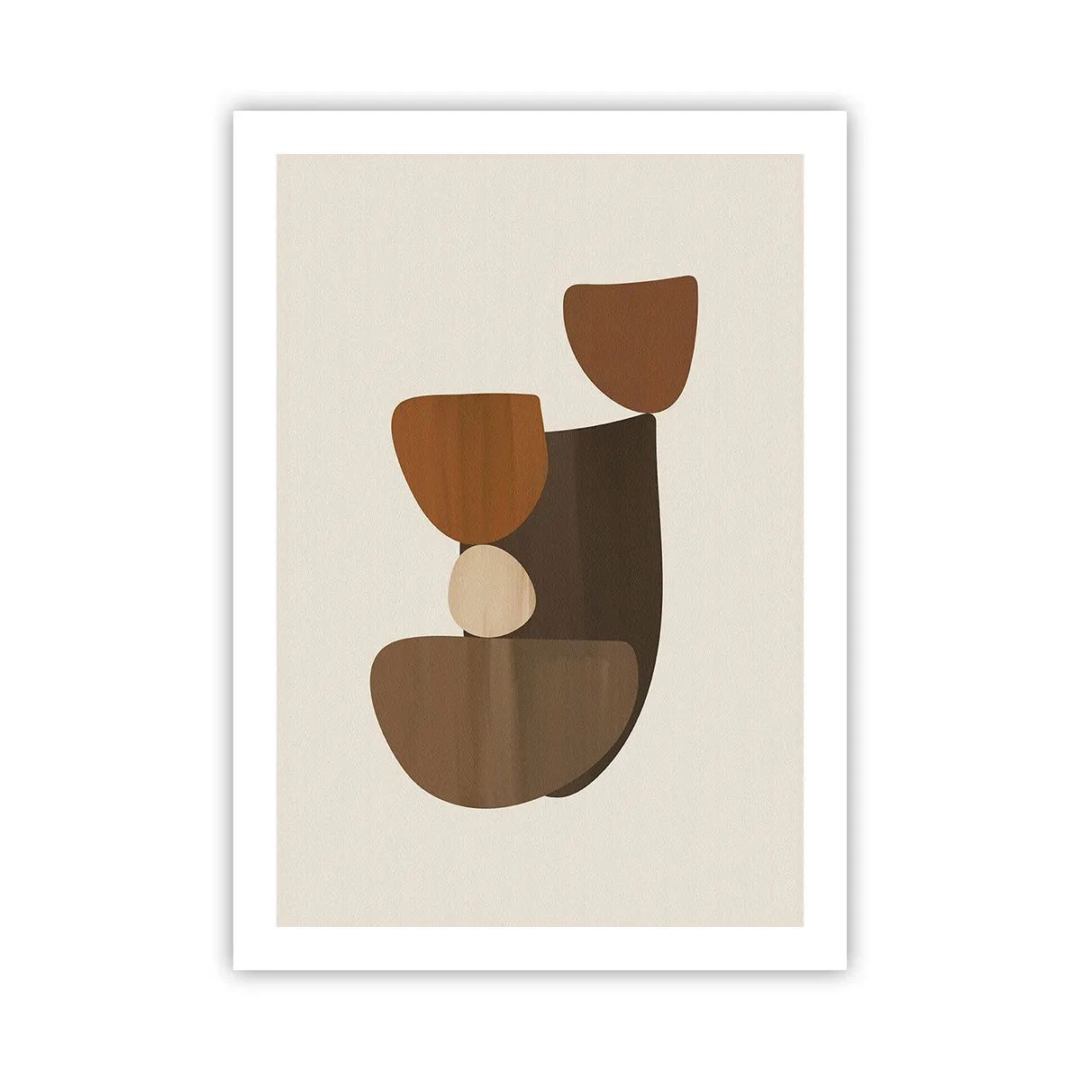 Poster - Abstrakte Komposition in Brauntönen - 50x70cm - Komposition in Bronze - Moderne Wanddekoration für Wohnzimmer und Schlafzimmer ARTTOR