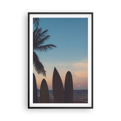 Poster in einem schwarzem Rahmen - Morgen wird es auch lustig - 61x91 cm