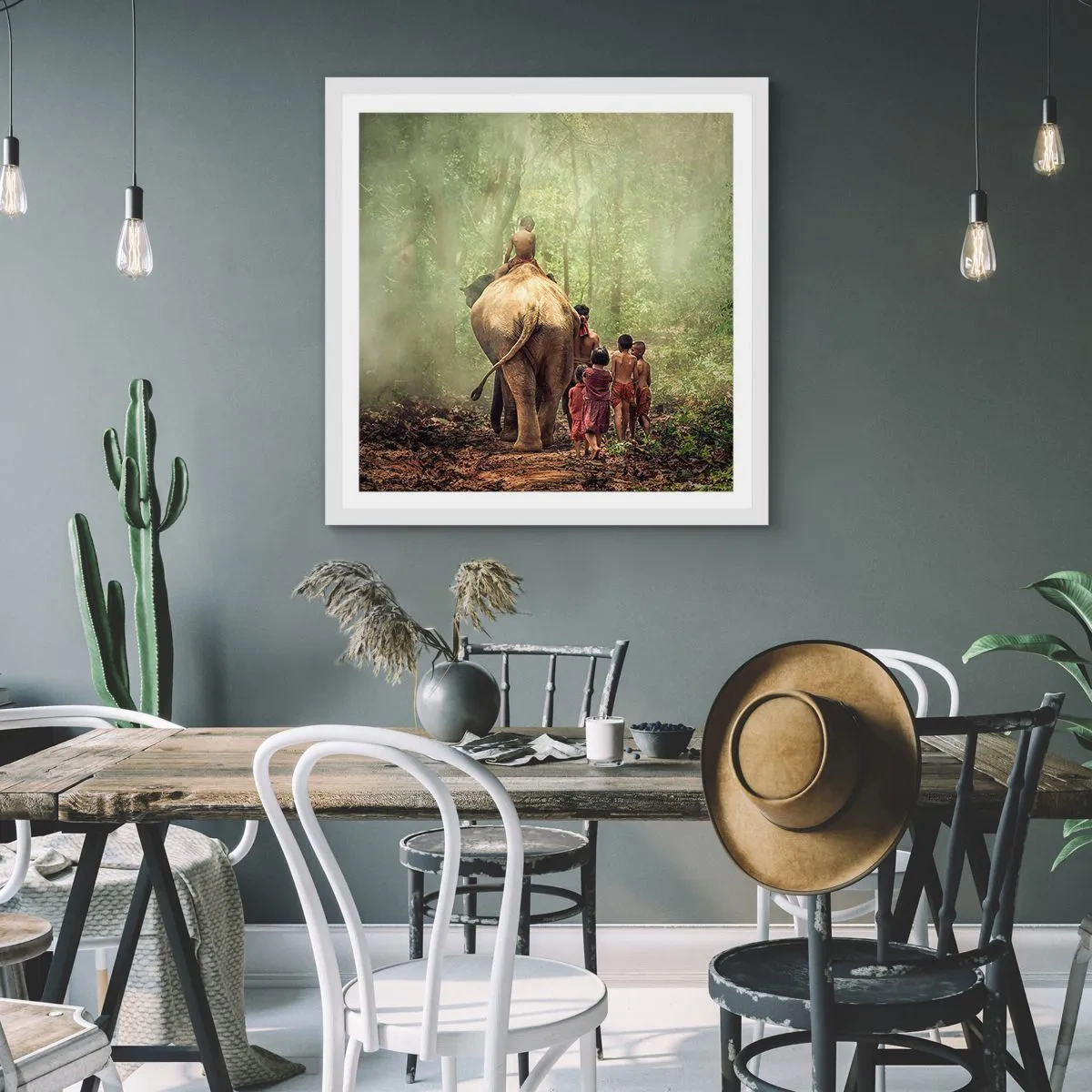 Poster in einem weißen Rahmen - Neues Dschungelbuch - 40x40 cm