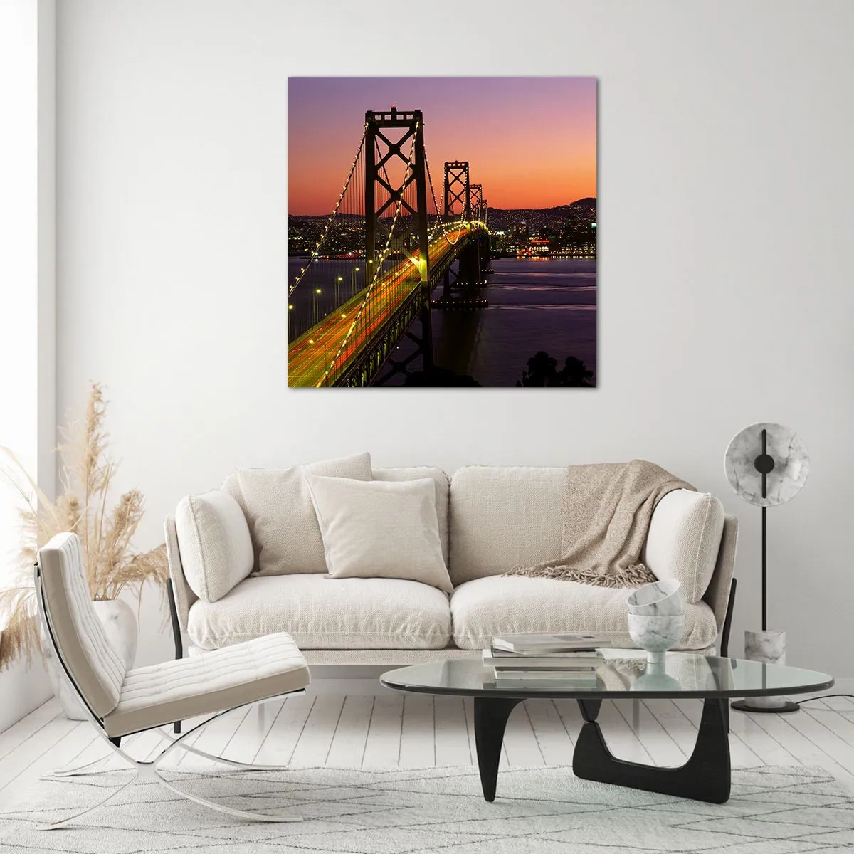 Glasbild - Bild auf glas - Violetter Abend - 70x70 cm