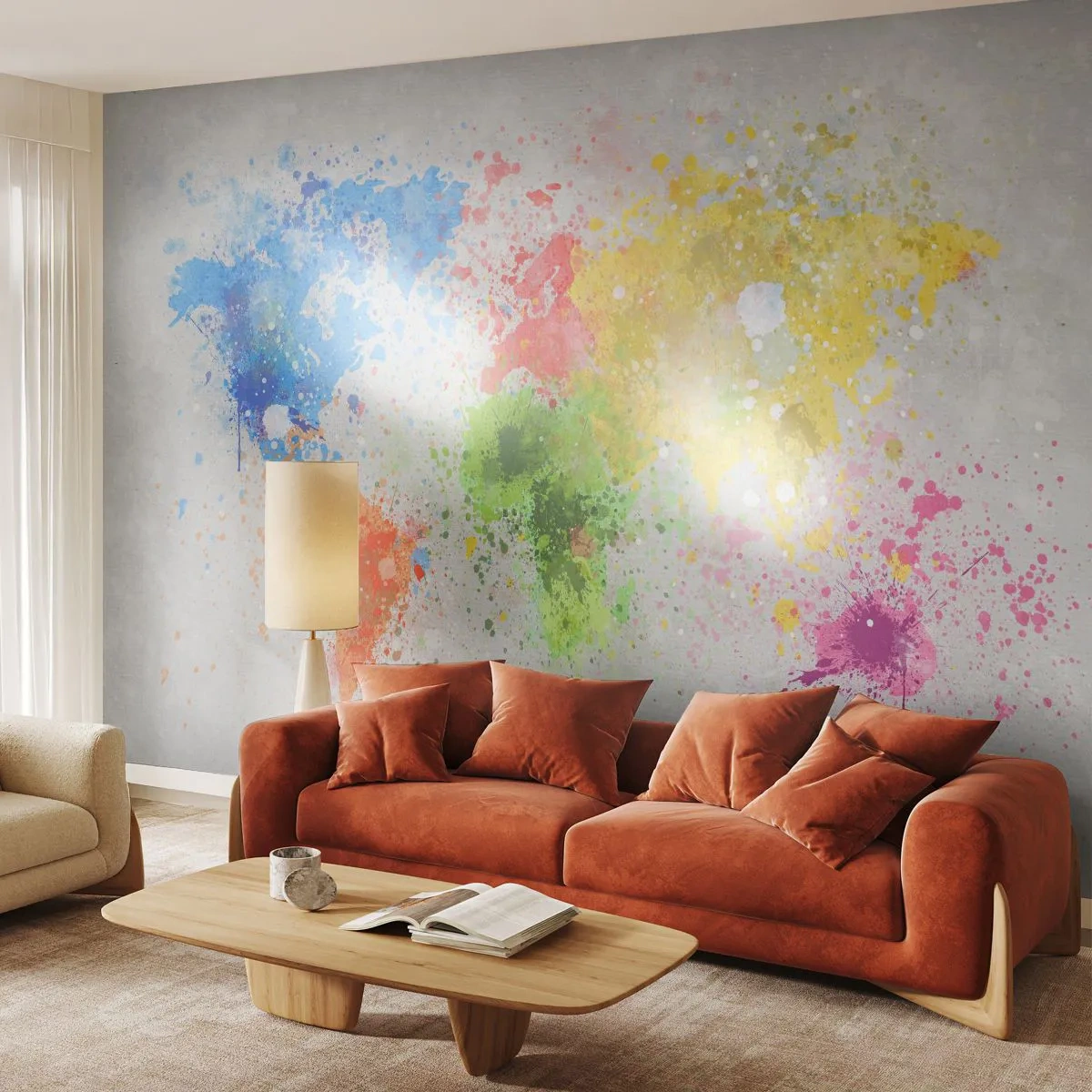 Fototapete Standard Eco - Alle Farben der Welt - Weltkarte, Kontinente, Reisen - 250x175 cm