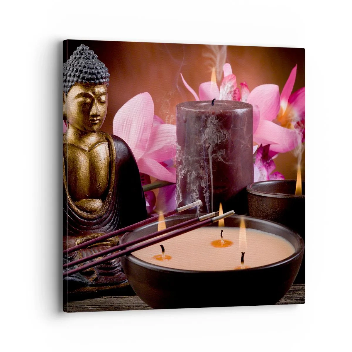 Bild auf Leinwand - Leinwandbild - Den Geist frei machen, den Körper beruhigen - 40x40 cm