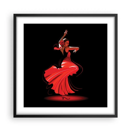 Poster in einem schwarzem Rahmen - Der feurige Geist des Flamenco - 50x50 cm