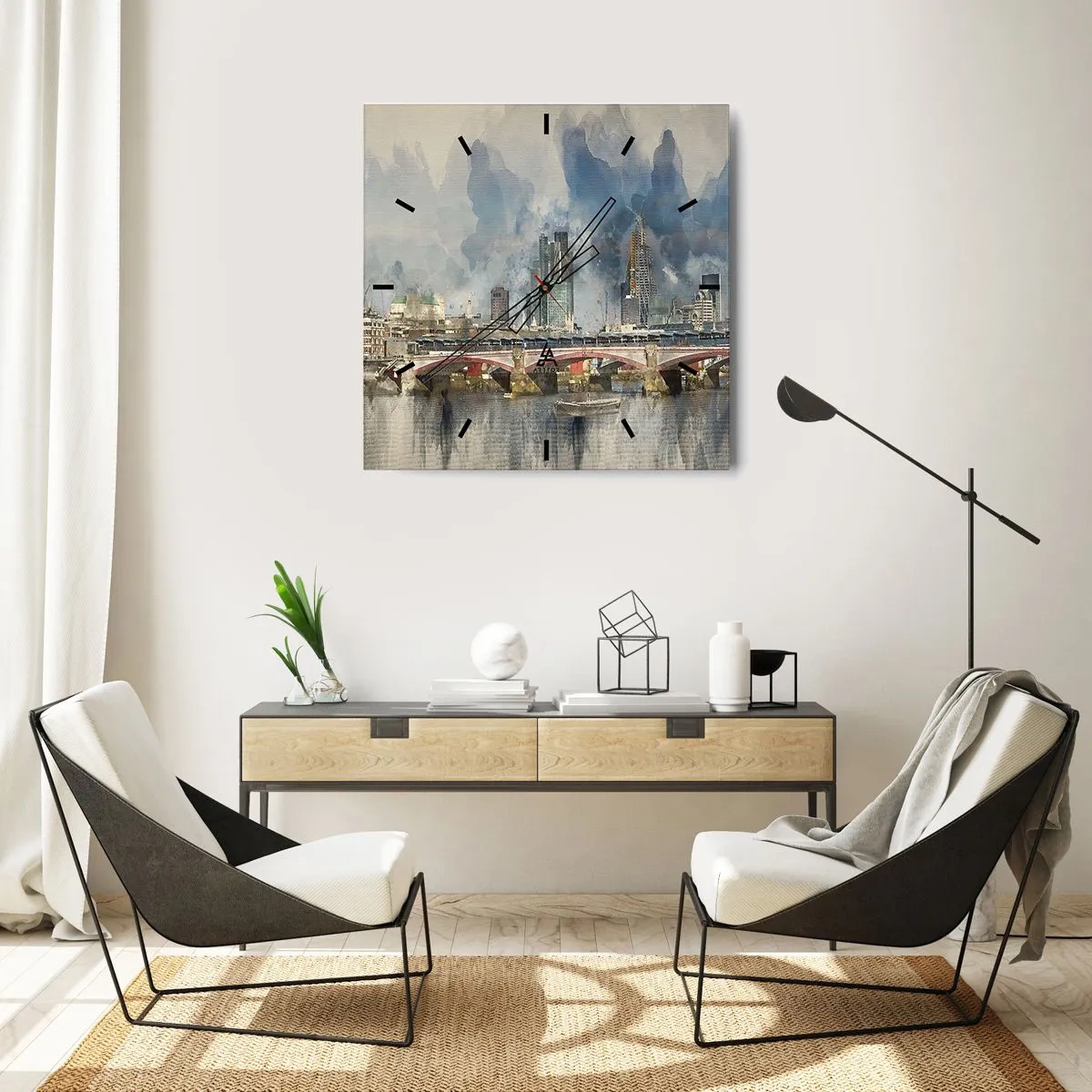 Wanduhr - Glasuhr - London in seiner ganzen Pracht - 30x30 cm