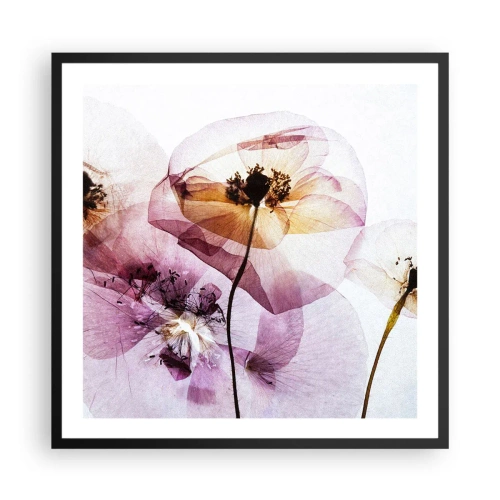 Poster in einem schwarzem Rahmen - Transparente Körperblumen - 60x60 cm