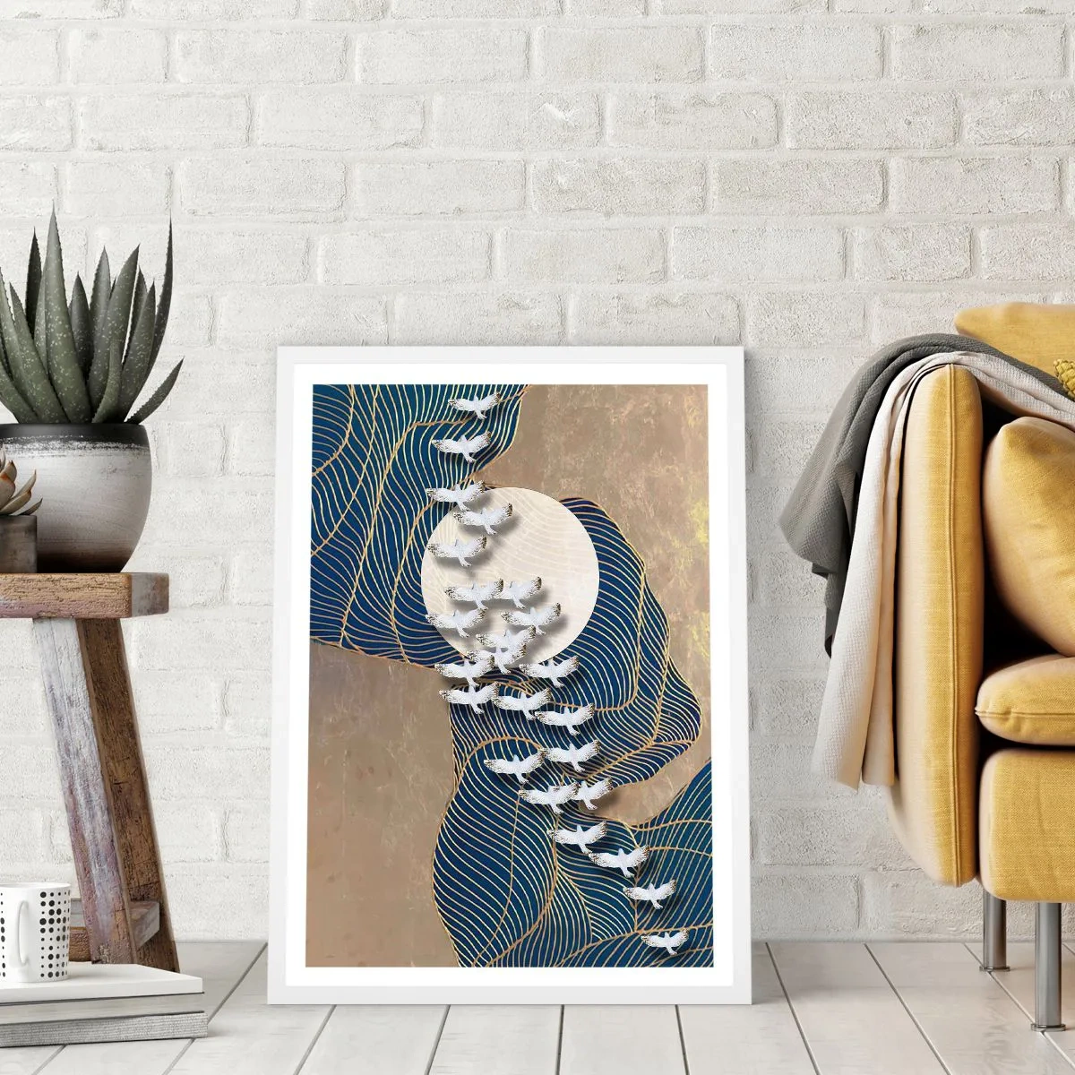 Poster in einem weißen Rahmen - Freiheit, Wandern, Gemeinschaft - 30x40 cm