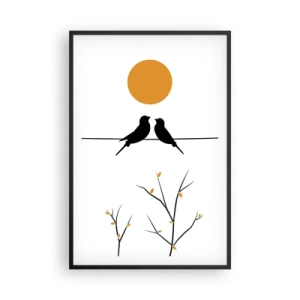 Poster in einem schwarzem Rahmen - Abend der Nachtigallen - 61x91 cm