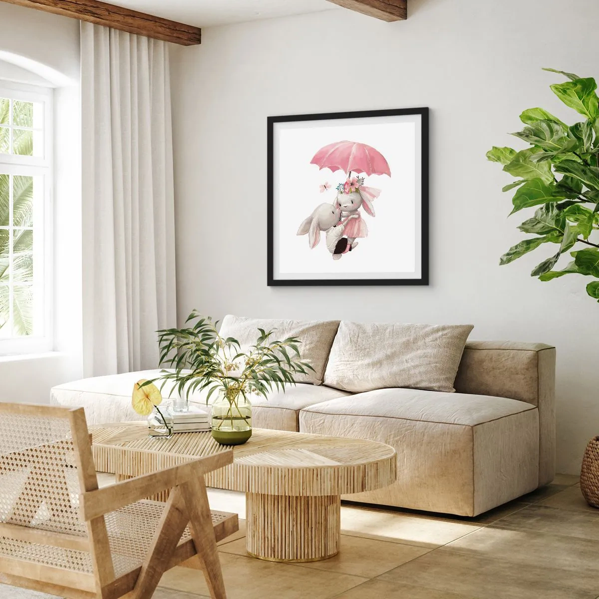 Poster in einem schwarzem Rahmen - Das ist eben Liebe - 50x50 cm