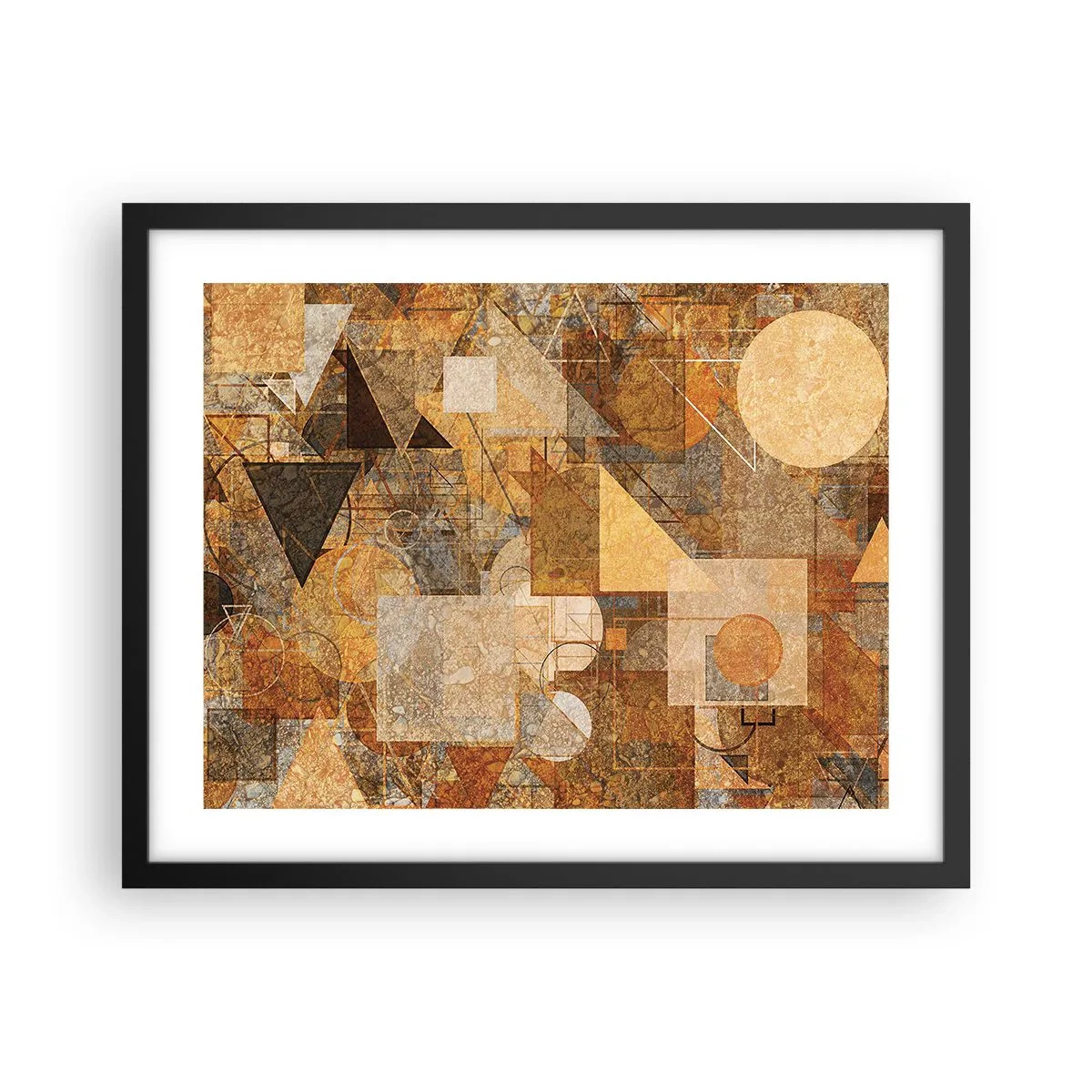 Poster in einem schwarzem Rahmen - Eine kubistische Studie aus Bronze - 50x40 cm