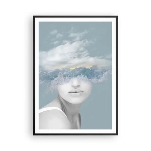 Poster in einem schwarzem Rahmen - Mit dem Kopf in den Wolken - 70x100 cm