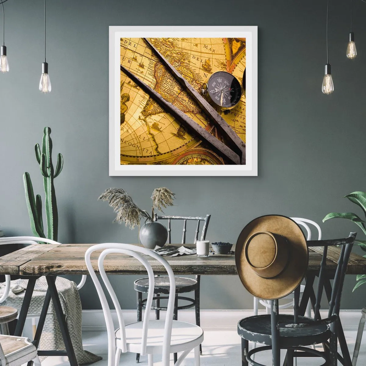 Poster in einem weißen Rahmen - Wo sind diese Schätze? - 50x50 cm