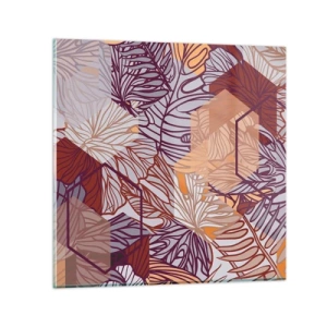 Glasbild - Bild auf glas - Unmögliche Beziehung zwischen Geometrie und Natur - 30x30 cm