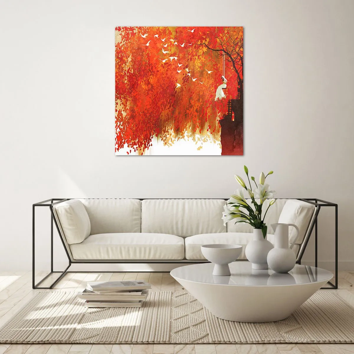 Glasbild - Bild auf glas - Wird er mit ihnen fliegen? - 60x60 cm