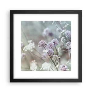 Poster in einem schwarzem Rahmen - Süße filigrane Kräuter - 30x30 cm