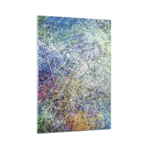 Glasbild - Bild auf glas - Bunte Abstraktion mit dynamischen Linien - 50x70cm - Es ist nicht so einfach - Moderne Wanddekoration für Wohnzimmer und Schlafzimmer ARTTOR
