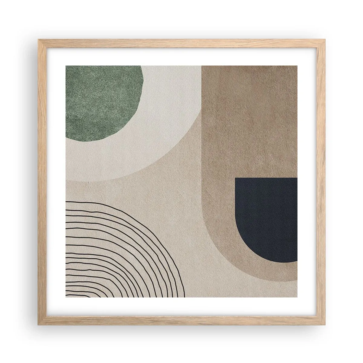 Poster in einem Rahmen aus heller Eiche - Sanftheit des Ovals - 50x50 cm